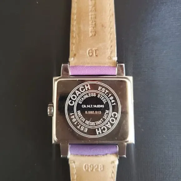 Coach Amanda Watch Multicolor Leather Strap Square Steel Case Analog IOB - Picture 11 of 11